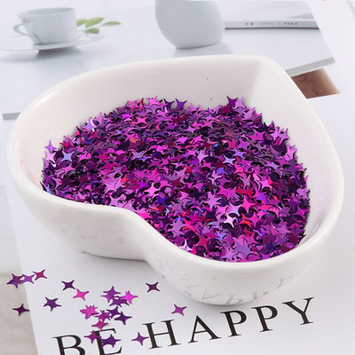 Φιλικές προς το περιβάλλον PET Ultrathin 4mm Cross Star Nail Sequin Μικτή ολογραφική λέιζερ Silver Glitter πούλιες για Craft Nail Art Decor