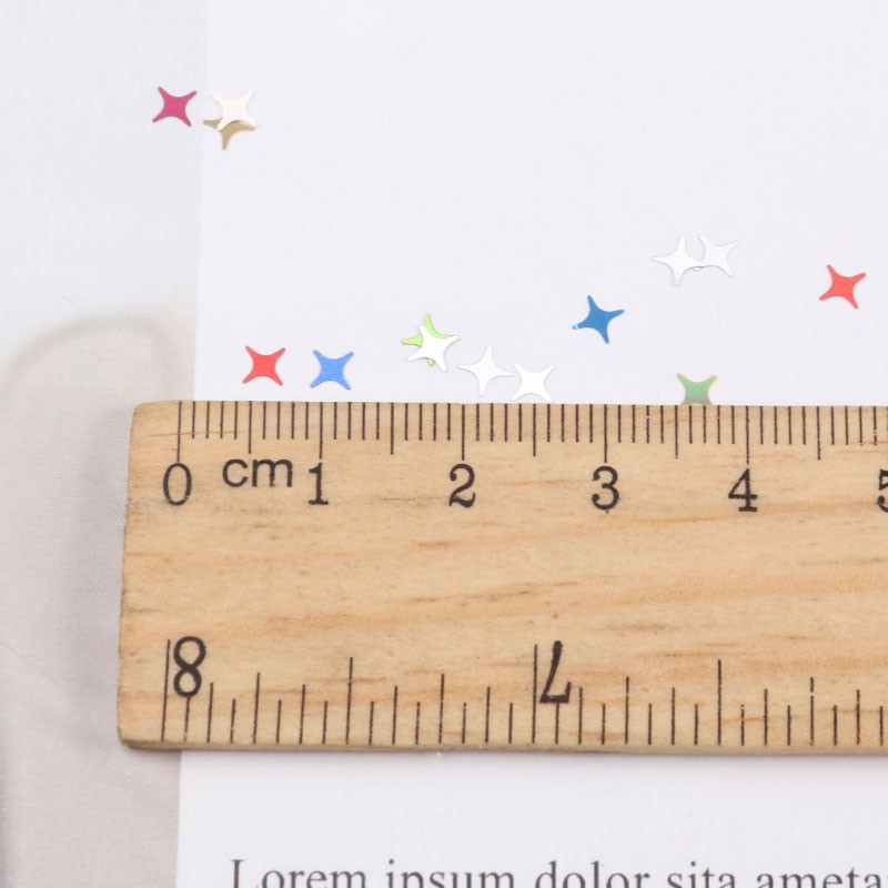 Φιλικές προς το περιβάλλον PET Ultrathin 4mm Cross Star Nail Sequin Μικτή ολογραφική λέιζερ Silver Glitter πούλιες για Craft Nail Art Decor