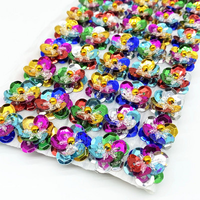 10pcs 18mm Sequin Flowers Handmade Sewing Flat Back Patches DIY Wedding Crafts Shoes Bags Garment Accessory Matte
