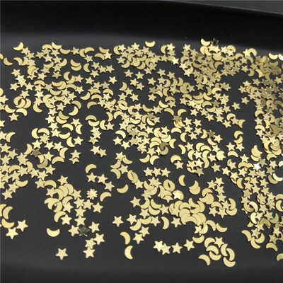 20g Gold Star n Moon PVC χαλαρές παγιέτες Glitter Paillettes για μανικιούρ νυχιών, κομφετί γάμου, αξεσουάρ στολισμού, πληρωτικό