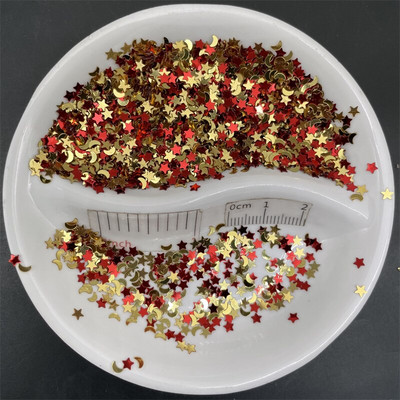 20g Gold Star n Moon PVC χαλαρές παγιέτες Glitter Paillettes για μανικιούρ νυχιών, κομφετί γάμου, αξεσουάρ στολισμού, πληρωτικό