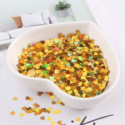 Ekološki prihvatljivi PET ultratanki šljokice u obliku srca od 3 mm, mješoviti holografski laserski srebrni svjetlucavi šljokice za obrtničko ukrašavanje noktiju