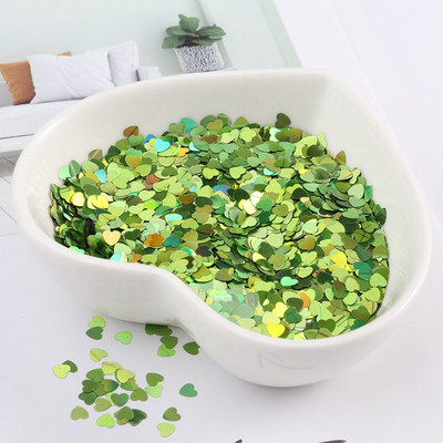 Ekološki prihvatljivi PET ultratanki šljokice u obliku srca od 3 mm, mješoviti holografski laserski srebrni svjetlucavi šljokice za obrtničko ukrašavanje noktiju