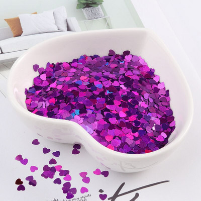 Ekološki prihvatljivi PET ultratanki šljokice u obliku srca od 3 mm, mješoviti holografski laserski srebrni svjetlucavi šljokice za obrtničko ukrašavanje noktiju