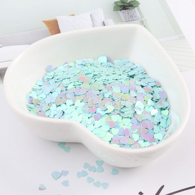 Ekološki prihvatljivi PET ultratanki šljokice u obliku srca od 3 mm, mješoviti holografski laserski srebrni svjetlucavi šljokice za obrtničko ukrašavanje noktiju