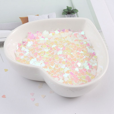 Ekološki prihvatljivi PET ultratanki šljokice u obliku srca od 3 mm, mješoviti holografski laserski srebrni svjetlucavi šljokice za obrtničko ukrašavanje noktiju