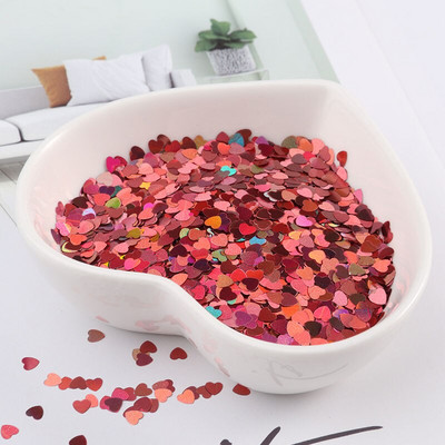 Ekološki prihvatljivi PET ultratanki šljokice u obliku srca od 3 mm, mješoviti holografski laserski srebrni svjetlucavi šljokice za obrtničko ukrašavanje noktiju