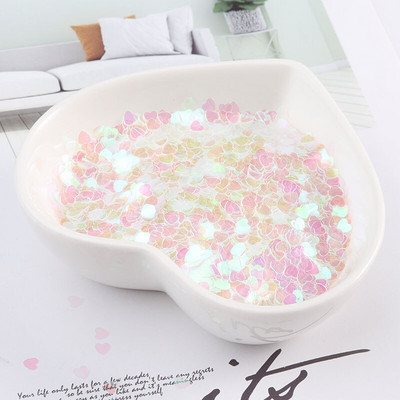 Ekološki prihvatljivi PET ultratanki šljokice u obliku srca od 3 mm, mješoviti holografski laserski srebrni svjetlucavi šljokice za obrtničko ukrašavanje noktiju