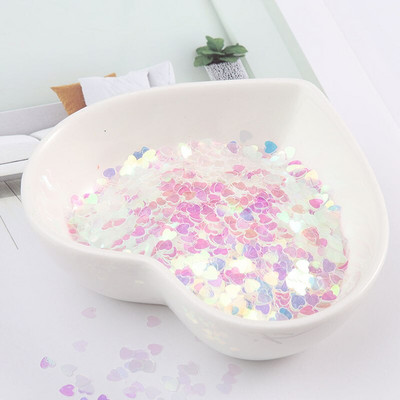 Ekološki prihvatljivi PET ultratanki šljokice u obliku srca od 3 mm, mješoviti holografski laserski srebrni svjetlucavi šljokice za obrtničko ukrašavanje noktiju