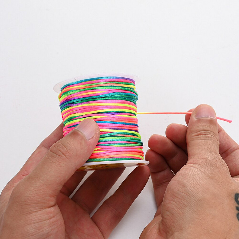 Νάιλον κορδόνι 50 μέτρων/ρολό 1,0 χιλιοστών Κινέζικο σχοινί κορδονιού με κόμπους για την κατασκευή βραχιολιών κολιέ DIY κοσμήματα χειροτεχνίας