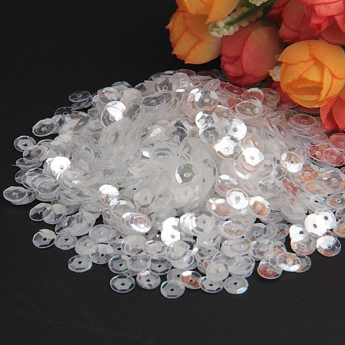 Sequin Crystal Caurspīdīgs 3mm 4mm 5mm 6mm PVC apaļš plakans glāzītis vaļīgs sequins Paillette šūšana kāzu rokdarbiem DIY piederumi 10g