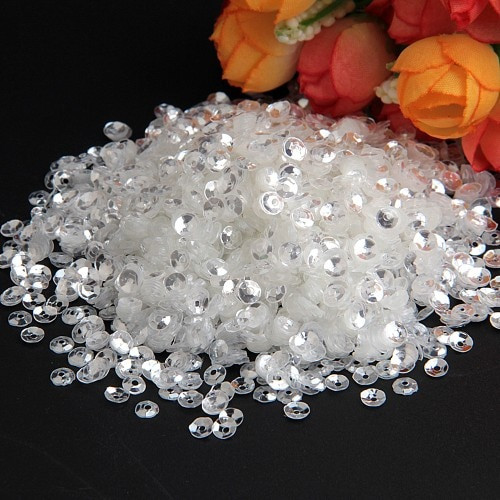 Sequin Crystal Caurspīdīgs 3mm 4mm 5mm 6mm PVC apaļš plakans glāzītis vaļīgs sequins Paillette šūšana kāzu rokdarbiem DIY piederumi 10g