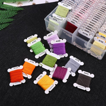 1 Κλωστή Κεντήματος Κουτί DIY Βαμβακερό πολύχρωμο νήμα κεντήματος για το ράψιμο Σετ κλωστής κεντήματος με οργανωτή ράψιμο κουτί