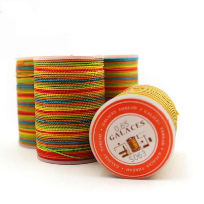 0,55 0,45 0,65 mm Кръгъл восъчен конец Шевни шнурове Конци за разбиване на кожени ръчни шевове, полиестер, ръчно шевни кожени работи Направи си сам