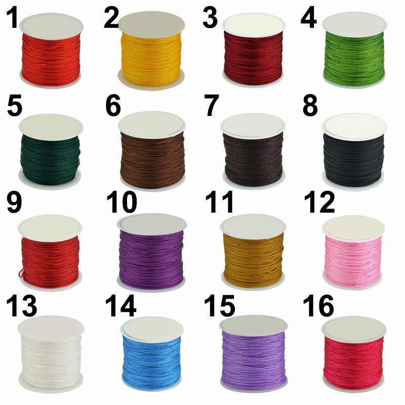 45 m/rullid 0,8 mm vahatatud puuvillane nöör pärlimiseks Käsitöö DIY käevõru kaelakee punutud nöörist niidist ehete leidmine