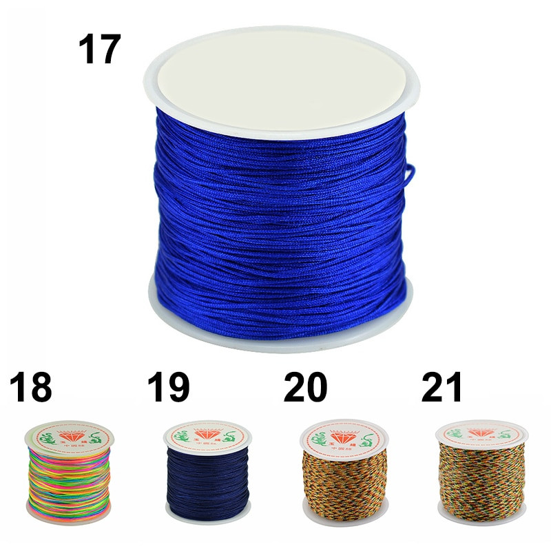 45 m/rullid 0,8 mm vahatatud puuvillane nöör pärlimiseks Käsitöö DIY käevõru kaelakee punutud nöörist niidist ehete leidmine