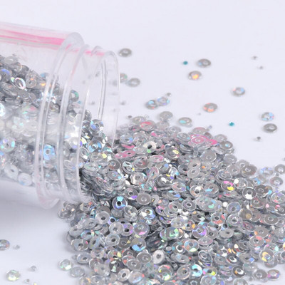 10g/συσκευασία 2mm-6mm Χαλαρές επίπεδες στρογγυλές πούλιες Paillette Ραπτική χειροτεχνία για διακόσμηση γάμου Ενδύματα Φόρεμα Καπέλα παπουτσιών DIY Αξεσουάρ