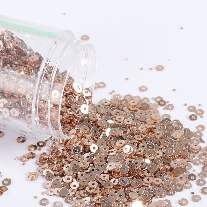 10g/συσκευασία 2mm-6mm Χαλαρές επίπεδες στρογγυλές πούλιες Paillette Ραπτική χειροτεχνία για διακόσμηση γάμου Ενδύματα Φόρεμα Καπέλα παπουτσιών DIY Αξεσουάρ