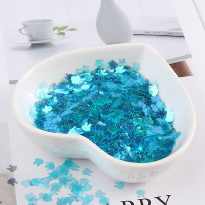 Εξαιρετικά λεπτές παγιέτες γκλίτερ σε σχήμα κουνελιού 4 χιλιοστών για χειροτεχνίες PET παγιέτες για νύχια Μανικιούρ/χριστουγεννιάτικο ντεκόρ κομφετί γάμου