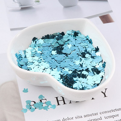 Εξαιρετικά λεπτές παγιέτες γκλίτερ σε σχήμα κουνελιού 4 χιλιοστών για χειροτεχνίες PET παγιέτες για νύχια Μανικιούρ/χριστουγεννιάτικο ντεκόρ κομφετί γάμου