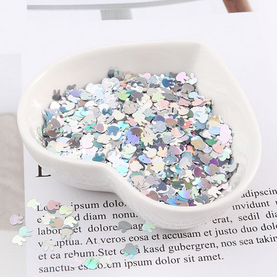 Εξαιρετικά λεπτές παγιέτες γκλίτερ σε σχήμα κουνελιού 4 χιλιοστών για χειροτεχνίες PET παγιέτες για νύχια Μανικιούρ/χριστουγεννιάτικο ντεκόρ κομφετί γάμου