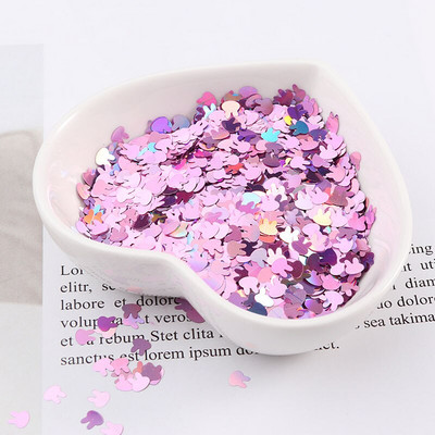 Εξαιρετικά λεπτές παγιέτες γκλίτερ σε σχήμα κουνελιού 4 χιλιοστών για χειροτεχνίες PET παγιέτες για νύχια Μανικιούρ/χριστουγεννιάτικο ντεκόρ κομφετί γάμου