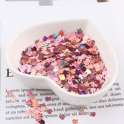 Εξαιρετικά λεπτές παγιέτες γκλίτερ σε σχήμα κουνελιού 4 χιλιοστών για χειροτεχνίες PET παγιέτες για νύχια Μανικιούρ/χριστουγεννιάτικο ντεκόρ κομφετί γάμου