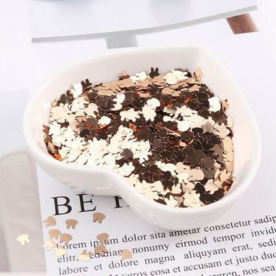 Εξαιρετικά λεπτές παγιέτες γκλίτερ σε σχήμα κουνελιού 4 χιλιοστών για χειροτεχνίες PET παγιέτες για νύχια Μανικιούρ/χριστουγεννιάτικο ντεκόρ κομφετί γάμου