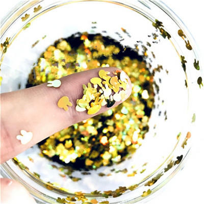 Εξαιρετικά λεπτές παγιέτες γκλίτερ σε σχήμα κουνελιού 4 χιλιοστών για χειροτεχνίες PET παγιέτες για νύχια Μανικιούρ/χριστουγεννιάτικο ντεκόρ κομφετί γάμου