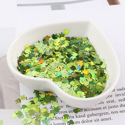 Εξαιρετικά λεπτές παγιέτες γκλίτερ σε σχήμα κουνελιού 4 χιλιοστών για χειροτεχνίες PET παγιέτες για νύχια Μανικιούρ/χριστουγεννιάτικο ντεκόρ κομφετί γάμου