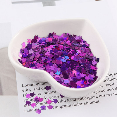 Εξαιρετικά λεπτές παγιέτες γκλίτερ σε σχήμα κουνελιού 4 χιλιοστών για χειροτεχνίες PET παγιέτες για νύχια Μανικιούρ/χριστουγεννιάτικο ντεκόρ κομφετί γάμου