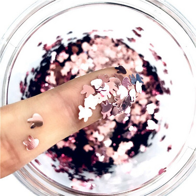 Εξαιρετικά λεπτές παγιέτες γκλίτερ σε σχήμα κουνελιού 4 χιλιοστών για χειροτεχνίες PET παγιέτες για νύχια Μανικιούρ/χριστουγεννιάτικο ντεκόρ κομφετί γάμου