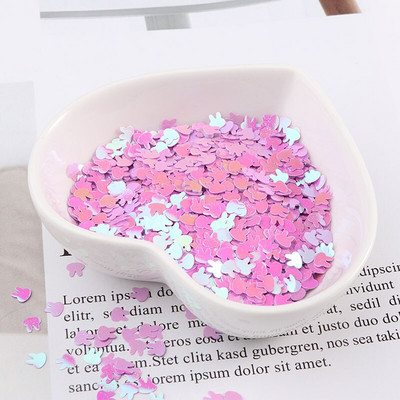 Εξαιρετικά λεπτές παγιέτες γκλίτερ σε σχήμα κουνελιού 4 χιλιοστών για χειροτεχνίες PET παγιέτες για νύχια Μανικιούρ/χριστουγεννιάτικο ντεκόρ κομφετί γάμου