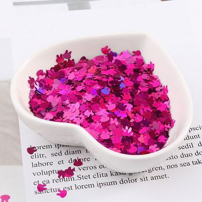 Εξαιρετικά λεπτές παγιέτες γκλίτερ σε σχήμα κουνελιού 4 χιλιοστών για χειροτεχνίες PET παγιέτες για νύχια Μανικιούρ/χριστουγεννιάτικο ντεκόρ κομφετί γάμου