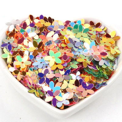 Žvaigždės gėlė 10g stereoskopinė plokštuma PVC palaidi blizgučiai Pailletės Siuvimo amatai Vaikų DIY Drabužių dekoravimo aksesuarai 3-30mm