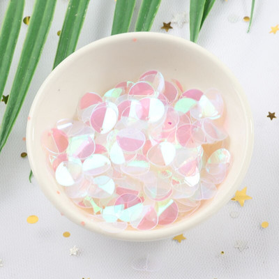 240Pc (10g) διπλωμένες πούλιες 10mm PVC οβάλ χαλαρό μαξιλάρι παγιέτας διαμέτρου ραπτικής διαδικασίας ραπτικής πούλιες γυναικεία καλύμματα κεφαλής αξεσουάρ ρούχων