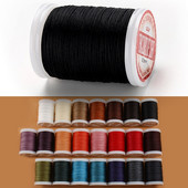 Μη σπαστό νήμα κεριού 0,4-0,6 mm Πολυεστερικό Υλικό Συντήκεται Στρογγυλό Κερωμένο Κορδόνι Χέρι Ράψιμο Δερμάτινες Κλωστές για Τσάντα