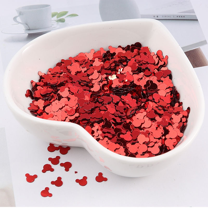 1000 buc/lot 5 mm drăguț și drăguț în formă de cap de șoarece din PVC paiete libere paiete pentru decorarea albumelor de însemnări pentru unghii, accesorii de bricolaj confetti