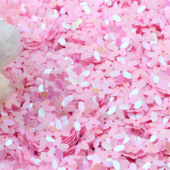 Παγιέδες Mix White Pink Flower Cup Sequin for Crafts Τσάντες Ράψιμο Scrapbooking Lentejuelas Αξεσουάρ διακόσμησης σπιτιού 10mm 10g