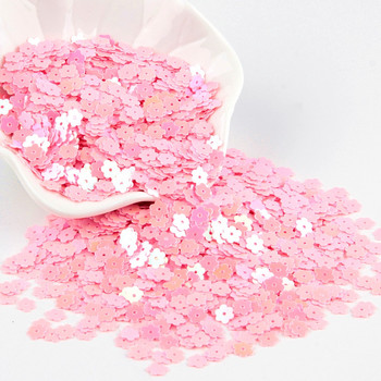 Матово розово цвете с пайети 6 мм чаша PVC пайети Свободни лентежуели за ръкоделие, занаяти, шевни принадлежности Бижута, 10 г/лот