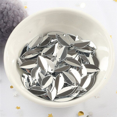 360kom/vreća 6*14 mm ovalno presavijene šljokice u obliku konjskih očiju šljokice PVC paillete DIY rukotvorine Vjenčano šivanje Lentejuelas dodaci