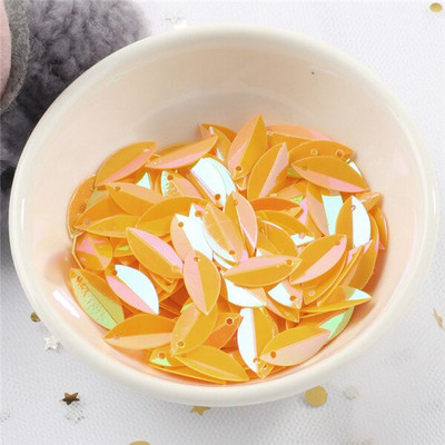 360kom/vreća 6*14 mm ovalno presavijene šljokice u obliku konjskih očiju šljokice PVC paillete DIY rukotvorine Vjenčano šivanje Lentejuelas dodaci