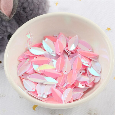 360kom/vreća 6*14 mm ovalno presavijene šljokice u obliku konjskih očiju šljokice PVC paillete DIY rukotvorine Vjenčano šivanje Lentejuelas dodaci