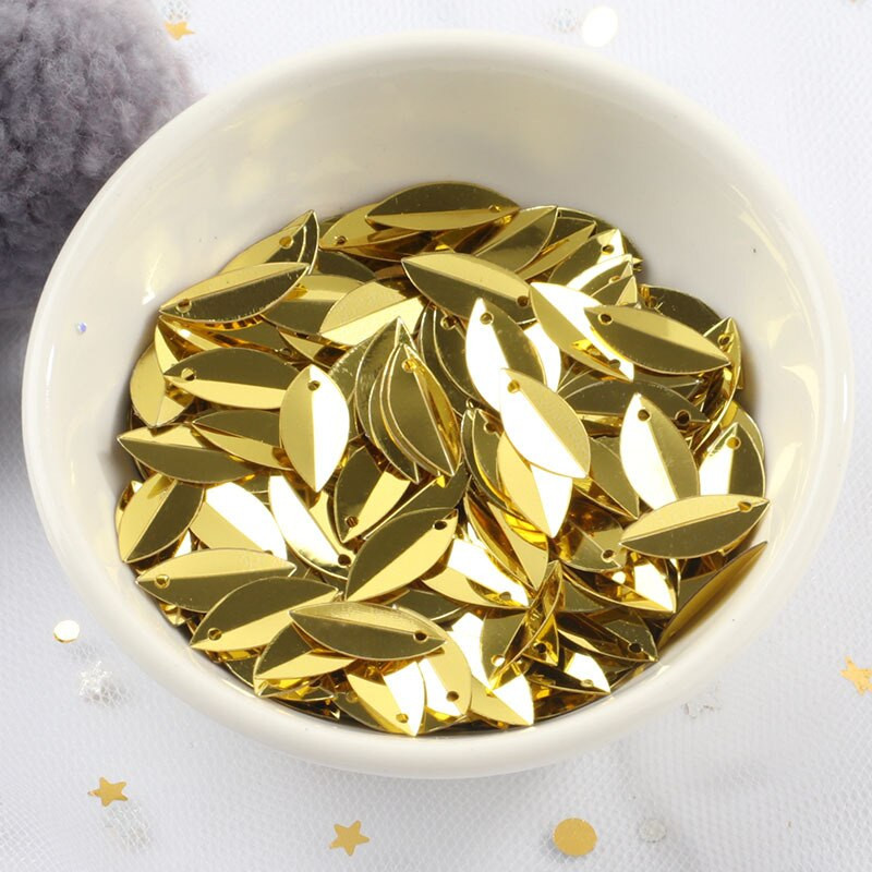 360kom/vreća 6*14 mm ovalno presavijene šljokice u obliku konjskih očiju šljokice PVC paillete DIY rukotvorine Vjenčano šivanje Lentejuelas dodaci