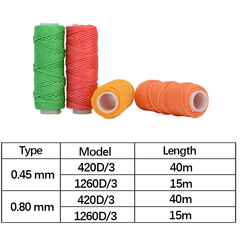 0,45 0,8 mm ümmargune vahatatud niit nahast käsitöökäevõrude jaoks, koe õmblemine polüesterpael, vahaga kaetud nöörid isetegemise tarvikud
