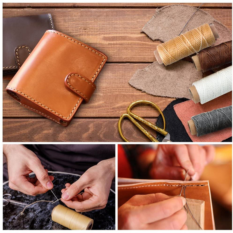 0,45 0,8 mm ümmargune vahatatud niit nahast käsitöökäevõrude jaoks, koe õmblemine polüesterpael, vahaga kaetud nöörid isetegemise tarvikud