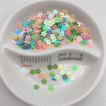 20g 5mm Σχήμα λουλουδιών PVC χαλαρές παγιέτες Glitter Paillettes για κομφετί μανικιούρ/ράψιμο/στολισμός γάμου Nail Art