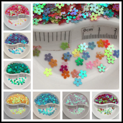 20g 5mm Σχήμα λουλουδιών PVC χαλαρές παγιέτες Glitter Paillettes για κομφετί μανικιούρ/ράψιμο/στολισμός γάμου Nail Art