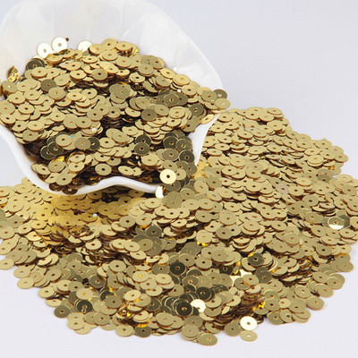 Χρυσές παγιέτες 3mm-30mm Επίπεδες στρογγυλές πούλιες PVC χαλαρές για χειροτεχνίες Παγιέ Ραπτική Διακόσμηση DIY Αξεσουάρ Lentejuelas Para Coser