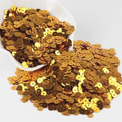Χρυσές παγιέτες 3mm-30mm Επίπεδες στρογγυλές πούλιες PVC χαλαρές για χειροτεχνίες Παγιέ Ραπτική Διακόσμηση DIY Αξεσουάρ Lentejuelas Para Coser